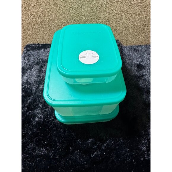 Tupperware Freezer Smart  Green Storage Containers Set Of 3 - Picture 1 of 9